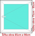 Plastov okna O SOFT rka 85 a 90cm x vka 75-95cm